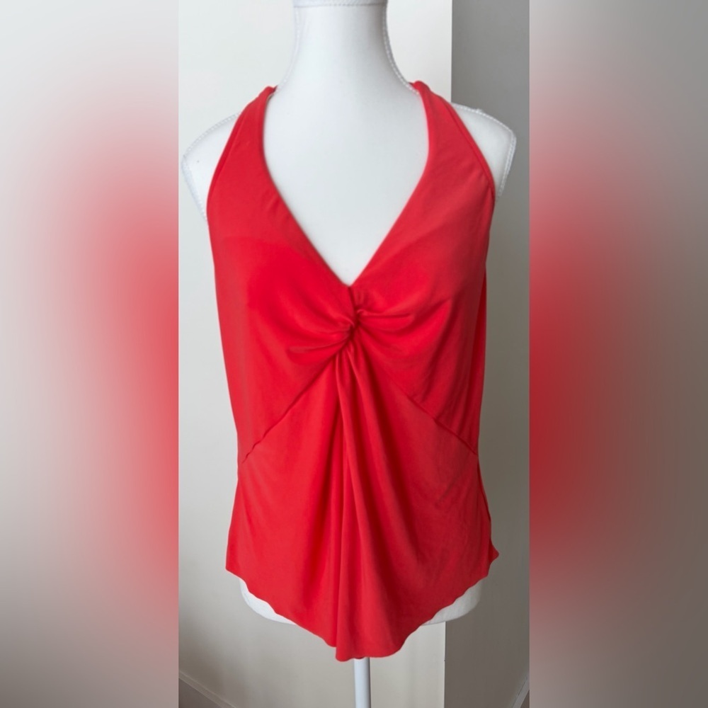 MagicSuit Orange Twist Front Halter Tankini Top Size 10